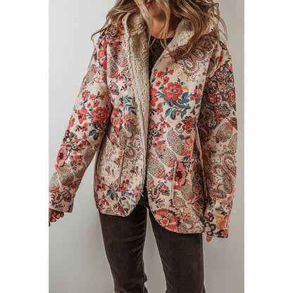 Veste à Capuche en Molleton Floral Vintage